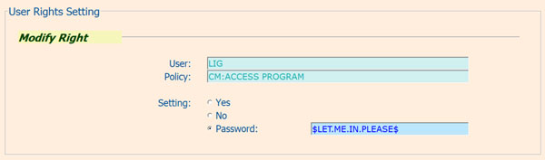 user right settings